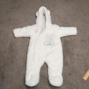 Disney Baby Winnie the Pooh My Little Bear Cream Fleece Hooded Footed Sleeper 3M